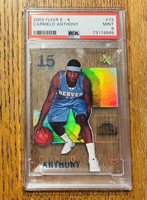 2003 Fleer E X Carmelo Anthony 73 Rookie RC Denver PSA 9 Mint EBay