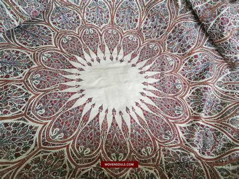 1395 Antique Kashmir Amlikar Rumal Shawl Mughal Period Not For Sale