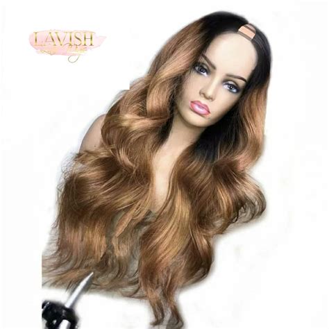 Ombre Honey Blonde U Part Wig Natural Wave Upart Wigs Human Etsy