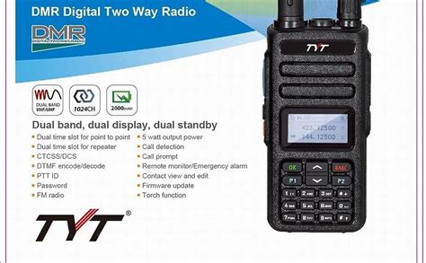 TYT MD-750 Handheld VHF/UHF Dual Band DMR Two Way Radio, Digital/Analog ...