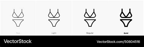 Bikini Icon Thin Light Regular And Bold Style Vector Image