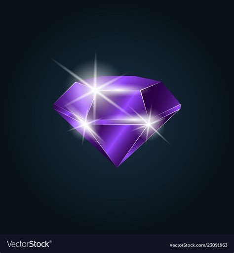 Amethyst Gemstone Shining Royalty Free Vector Image