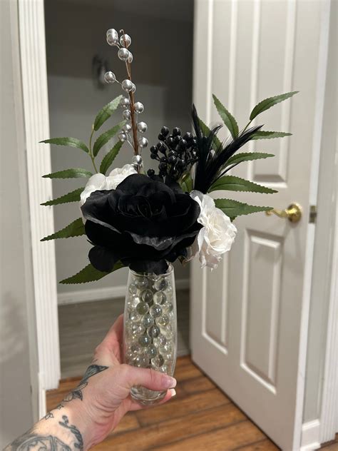 Black And White Centerpiece Etsy