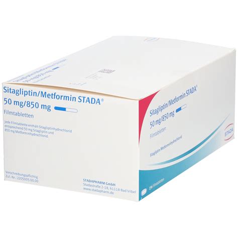 SITAGLIPTIN Metformin STADA 50 Mg 850 Mg Filmtabl 196 St Mit Dem E