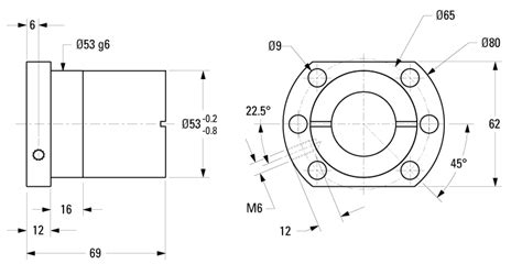 Kgf D 3210 Rh Ee Ball Nut Only Kgf 32 Mm X 10 Mm Rh Flange Wiper