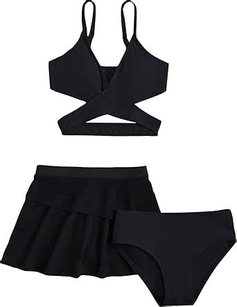 Amazon Milumia Girl S 3 Pieces Bikini Set Wrap Criss Cross