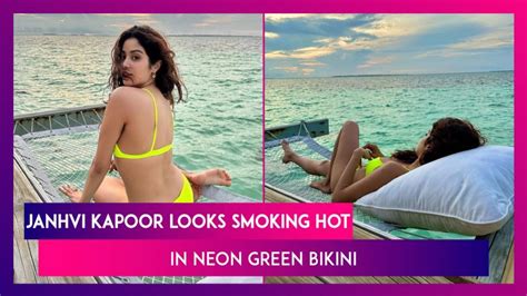 Janhvi Kapoor Looks Smoking Hot In Neon Green Bikini Pictures From Her Maldives Vacay Go Viral