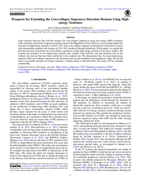 (PDF) Prospects for Extending the Core-collapse Supernova Detection ...