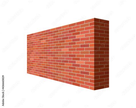 Brick wall in the perspective. Brick wall 3D vector illustration ...