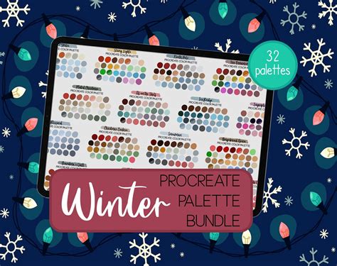 Winter Procreate Palette Bundle Procreate Color Palette Procreate