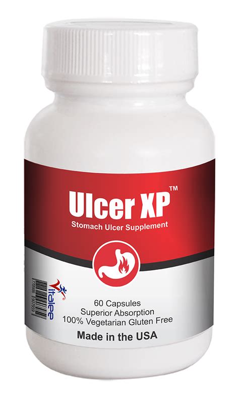 Vitalee Ulcer Xp Economy Pack Stomach Ulcer Help Supplement 3 Bottles Of 60ct Vitaleenanomed