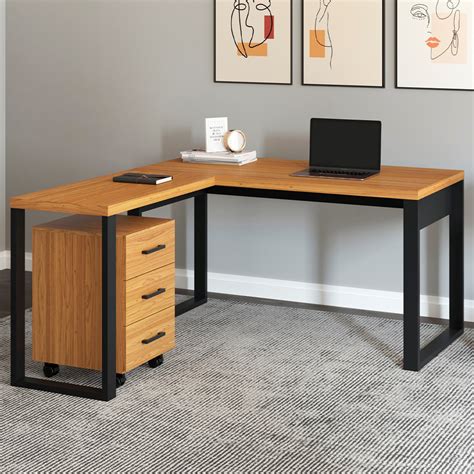 Mesa Escritório E Home Office em L Florence Industrial 135x157cm D03