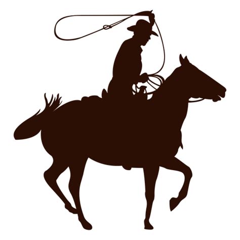 Cowboy horseback lasso silhouette - Transparent PNG & SVG vector file