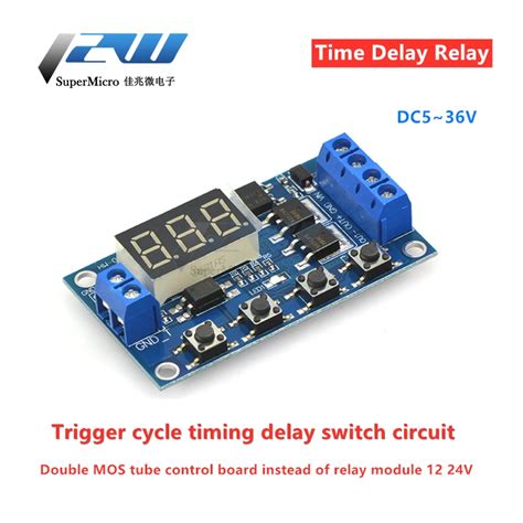 Dc V Dual Mos Led Digital Time Delay Relay Trigger Cycle Timer Delay