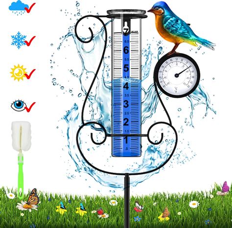 Sunnypark Heron Rain Gauge Solar Stake Outdoor 43 Solar