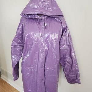 Vintage Slippery When Wet A Division Of Wippette Purple Vinyl Hooded