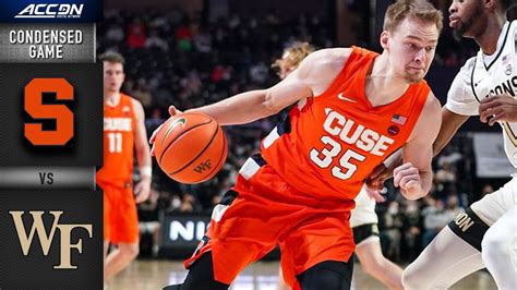 Syracuse Vs Wake Forest Condensed Game 2021 22 Acc Mens Basketball