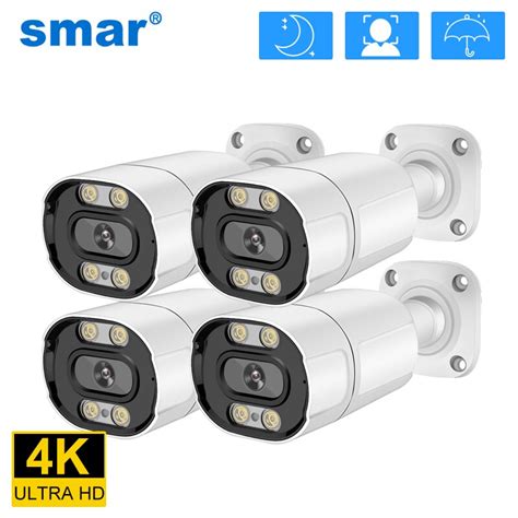 Smar Cam Ra De Surveillance Bullet Ext Rieure En M Tal 4K 8MP 5MP 4MP