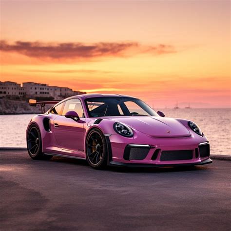 Matte Pink Porsche GT3RS Sunset Coast Digital Art - Etsy in 2024 ...