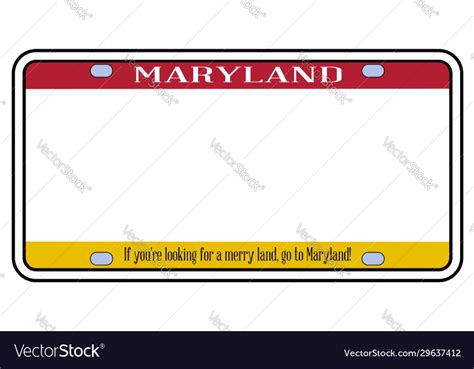 Blank Maryland License Plate Royalty Free Vector Image