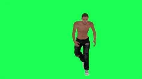 Green Screen Chroma Key Naked Stock Video Footage Royalty Free Green