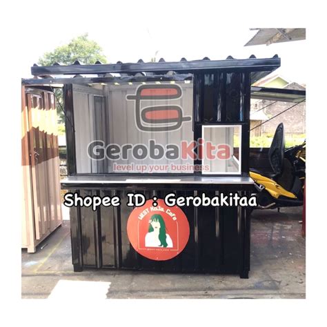 Jual Booth Container Dengan Lantai Gerobak Container Custom Lantai Dan