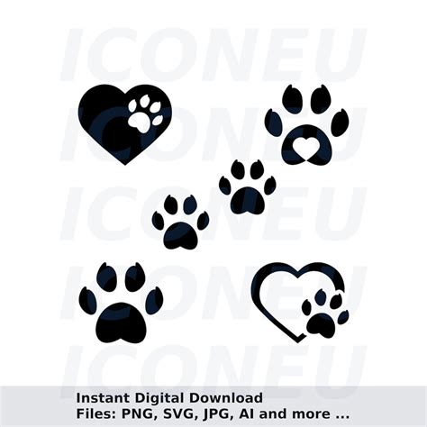 Cat Svg, Cat Paw Svg, Paw Print Svg Instant Digital Download, Svg, Ai, Dxf, Eps, Png, Studio3 ...