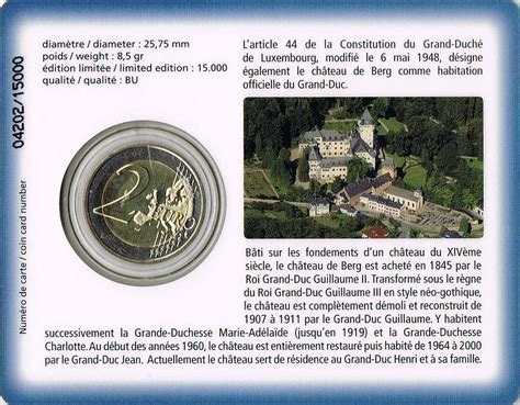 Luxembourg 2 Euro Commemorative Coins 2008 ᐅ Value Mintage and Images