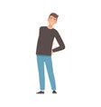 Brunette Man Holds On To A Sore Lower Back Vector Image
