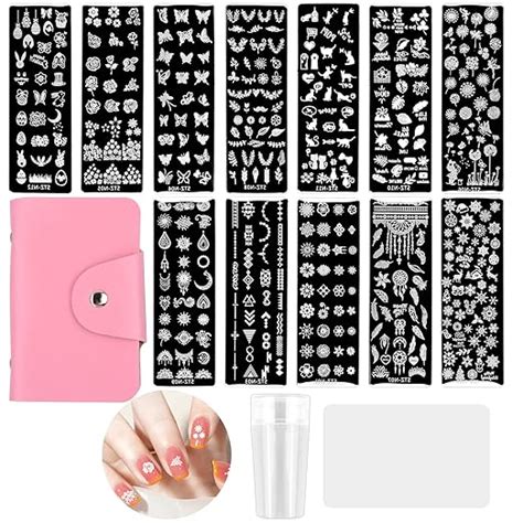 Nagel Stempel Schablone Set Pcs Diy Schaber Nail Art Set Blumen