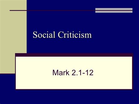 Social Criticism