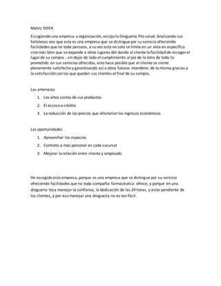 Matriz Dofa Real PDF Descarga Gratuita