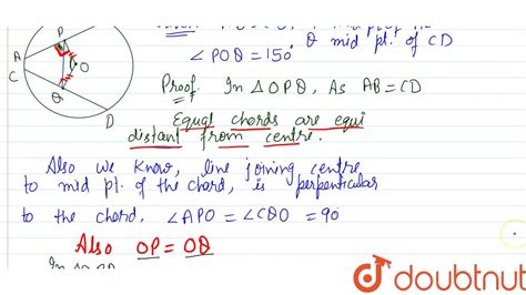 In The Given Figure AB And CD Are Two Equal Chords Of A Circle With