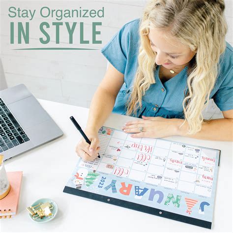 Snapklik Hadley Designs Doodle Large Desk Calendar 2023 2024 Pad