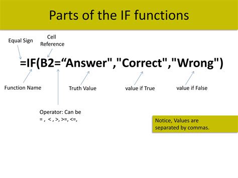 Using The If Function In Excel Ppt