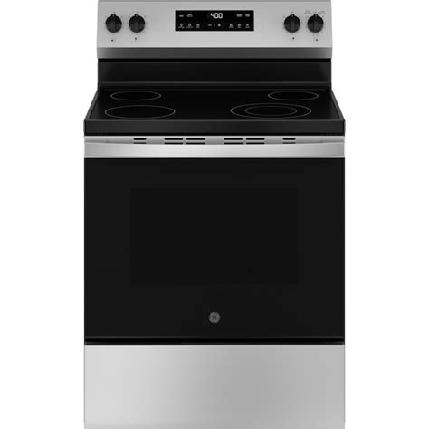 Ge 30 In Glass Top 4 Burners 53 Cu Ft Steam Cleaning Freestanding Electric Range Stainless