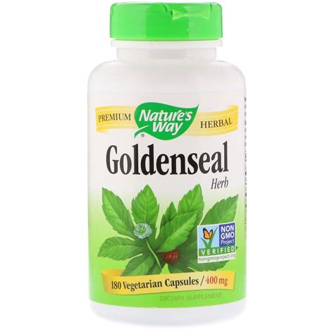 Nature's Way, Goldenseal, Herb, 400 mg, 180 Vegetarian Capsules | By ...