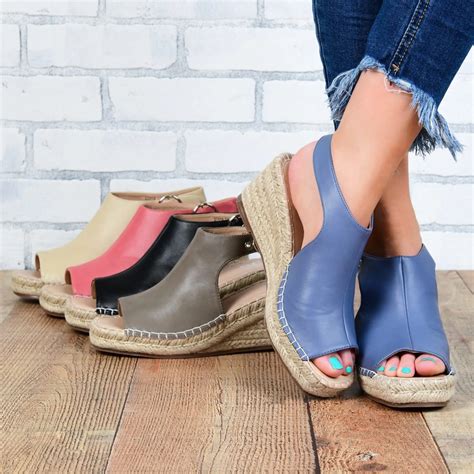 Sandalias con punta de plataforma abierta para mujer zapatos de cuña