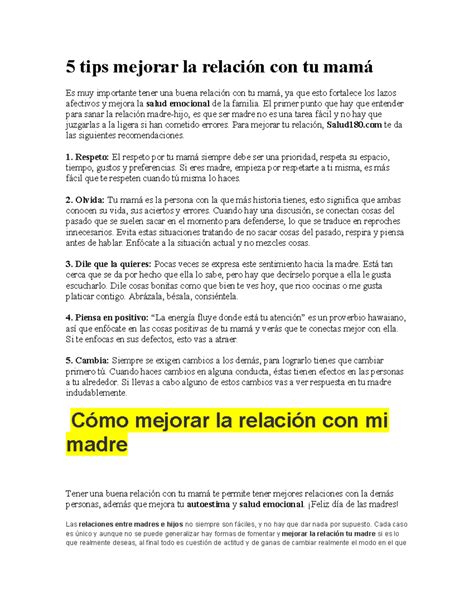 5 Tips Mejorar La Relacion Con Tu Mama Compress 5 Tips Mejorar La