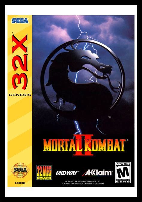 Sega 32X Mortal Kombat II Poster Retro Game Cases