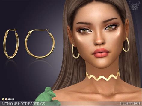 The Sims Resource Monique Hoop Earrings Sims Piercings Sims Sims