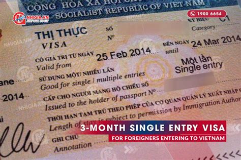 Month Single Entry Visa For Foreigners Entering Vietnam