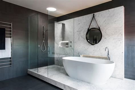 Awardwinning Monochromatic Bathroom By Minosa Design Home Decor