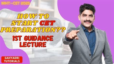 How To Start CET Preparation MHT CET 2025 Sahyadri Tutorials