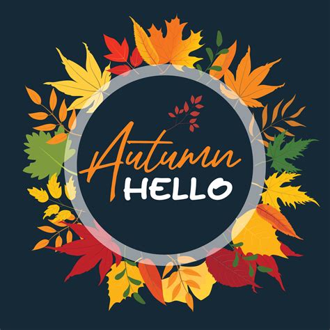 Card Template Autumn Badges Wallpaper Welcome Autumn Label Design