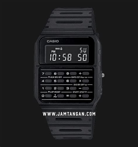 Casio General Ca Wf Bdf Databank Digital Dial Black Resin Band