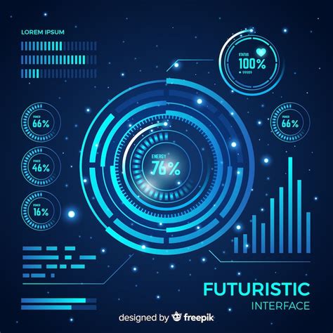 Futuristic Hud Interface With Gradient Style Vector Free Download