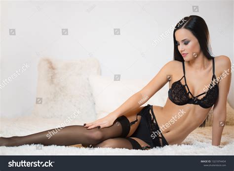 Sensual Brunette Beauty Elegant Lingerie Stock Photo 1321974434 Shutterstock