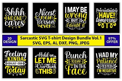 Sarcastic Svg T Shirt Design Bundle Vol 1 Bundle · Creative Fabrica