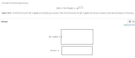 Solved Consider The Following Functions F X 5x And